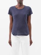 Frame - Easy True Organic-linen Jersey T-shirt - Womens - Blue