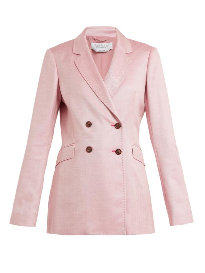 Gabriela Hearst Miles Wool And Silk-blend Herringbone Blazer
