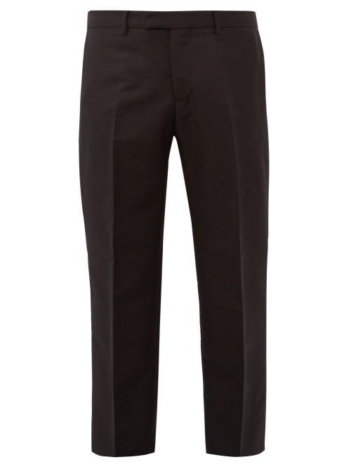 Matchesfashion.com Bottega Veneta - Mohair Blend Canvas Straight Leg Trousers - Mens - Black