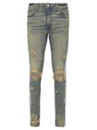 Matchesfashion.com Amiri - Glitter Stripe Slim Leg Jeans - Mens - Blue