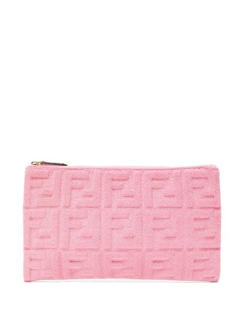 Matchesfashion.com Fendi - Sunshine Ff-embossed Towelling Pouch - Womens - Pink