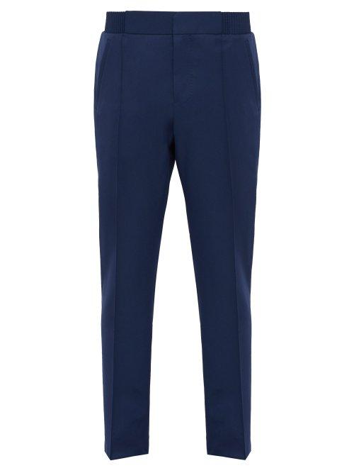 Matchesfashion.com Berluti - Straight Leg Wool Trousers - Mens - Blue