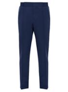 Matchesfashion.com Berluti - Straight Leg Wool Trousers - Mens - Blue