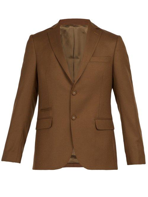 Matchesfashion.com Officine Gnrale - 375 Single Breasted Wool Blazer - Mens - Brown
