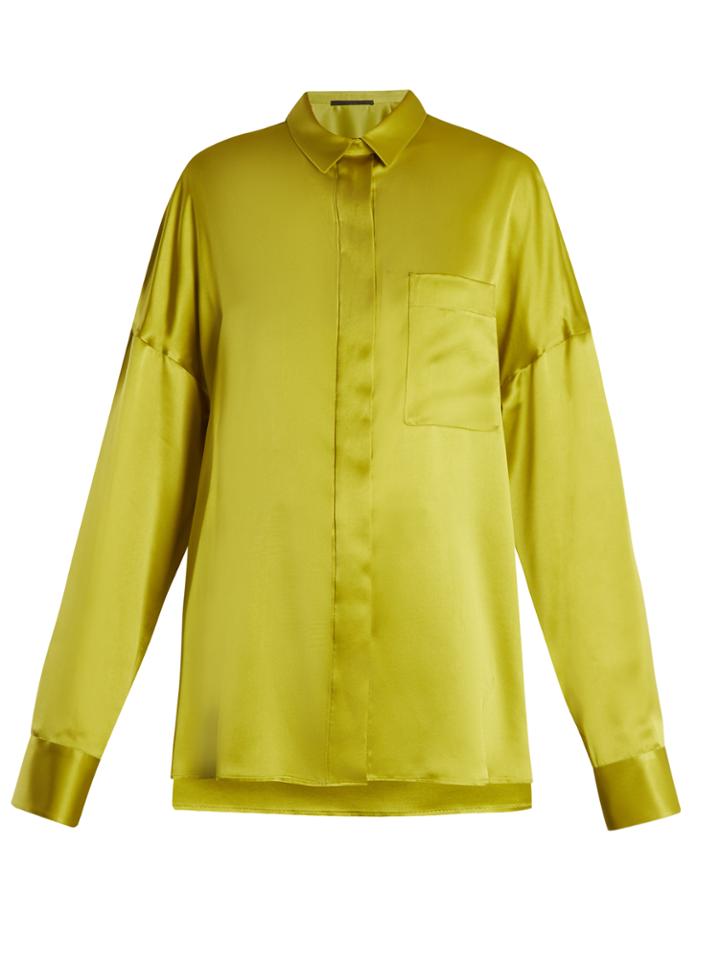 Haider Ackermann Dali Point-collar Oversized Silk-satin Blouse