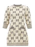 Gucci - Gg-jacquard Cotton-blend Sweater Dress - Womens - Ivory Multi