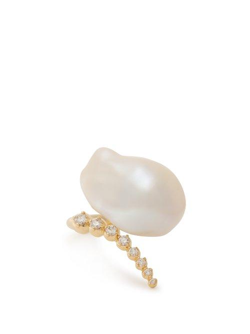 Matchesfashion.com Mizuki - Diamond, Pearl & Gold Ring - Womens - Pearl