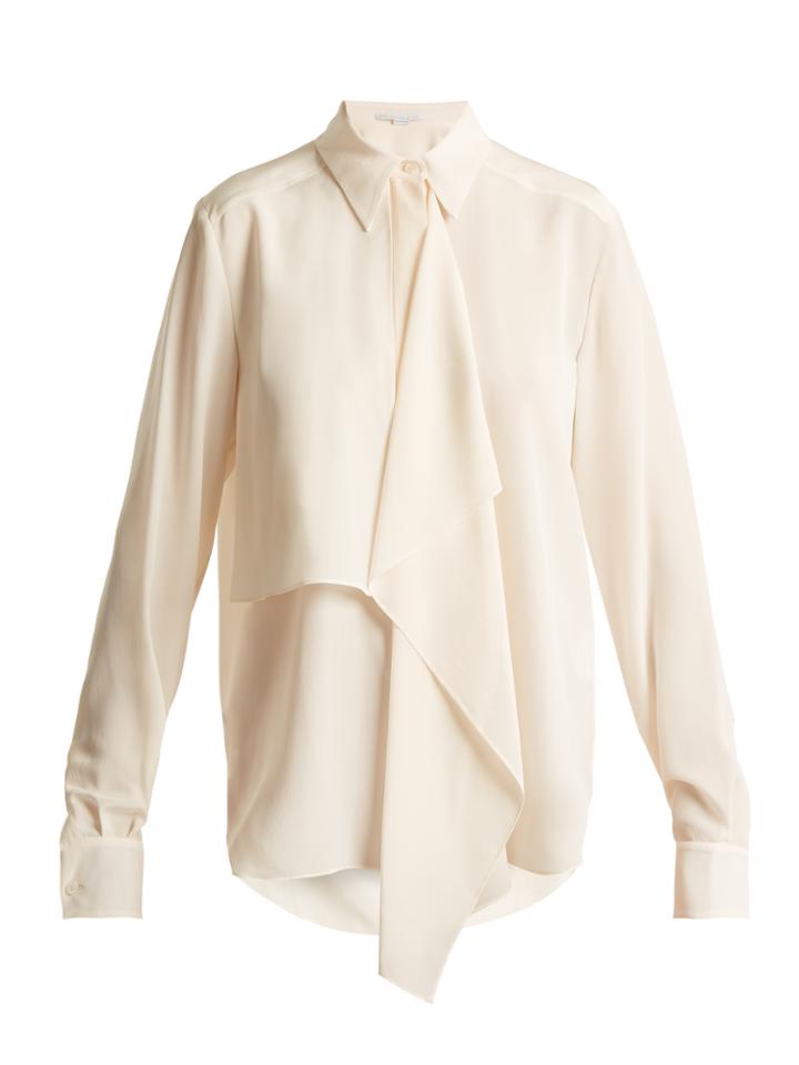 Stella Mccartney Draped-front Silk-crepe Shirt