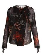 Matchesfashion.com Diane Von Furstenberg - Fenelon Print Neck Tie Silk Blouse - Womens - Black Print
