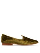Matchesfashion.com Le Monde Beryl - Venetian Velvet Slipper Shoes - Womens - Green