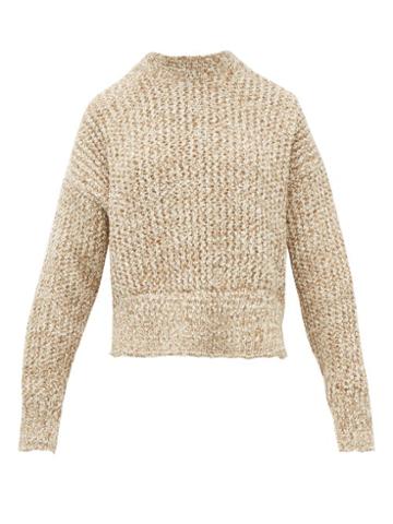 Matchesfashion.com Jil Sander - Cropped Wool Blend Sweater - Womens - Beige White