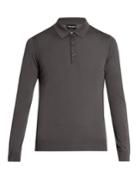 Giorgio Armani Long-sleeved Wool Polo Shirt