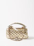 Valentino Garavani - Rockstud Spike Small Leather Shoulder Bag - Womens - Light Gold