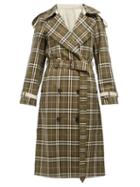 Matchesfashion.com Burberry - Eastleigh Reversible Tartan Cotton Trench Coat - Womens - Grey