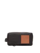 Matchesfashion.com Burberry - Leather Monogram Patch Canvas Wash Bag - Mens - Black