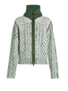 Maison Margiela Cable-knit Print Zip-through Sweater