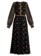 Andrew Gn Floral-embroidered Crepe Dress