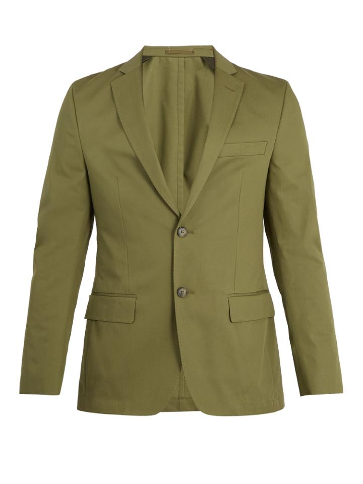 Officine Générale Single-breasted Notch-lapel Cotton-twill Blazer
