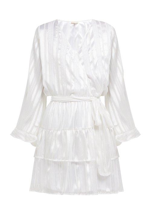 Matchesfashion.com Melissa Odabash - Hansen Striped Chiffon Mini Dress - Womens - White