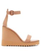 Matchesfashion.com Gianvito Rossi - Eleanor Leather Wedge Sandals - Womens - Nude