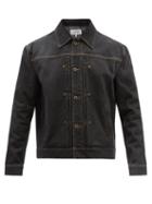 Loewe - X Joe Brainard Pansies-print Denim Jacket - Mens - Black