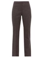 Matchesfashion.com Alexander Mcqueen - Straight Leg Tailored Wool Flannel Trousers - Womens - Light Grey