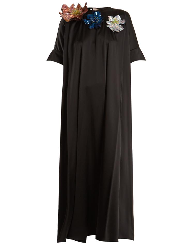 Christopher Kane Flower-embellished Satin Dress