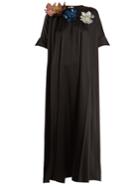 Christopher Kane Flower-embellished Satin Dress
