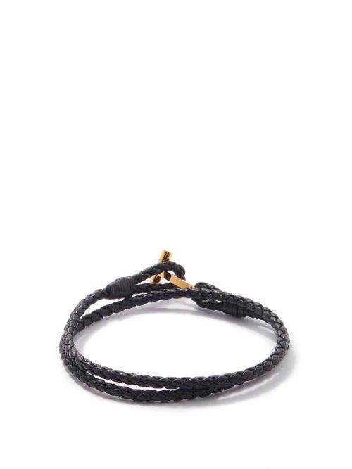 Tom Ford - T-bar Woven Leather Bracelet - Mens - Black