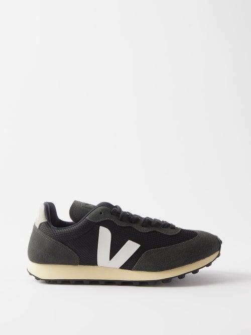 Veja - Rio Branco Suede-panelled Mesh Trainers - Mens - Black Grey