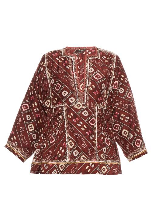 Isabel Marant Topaz Printed Silk Top