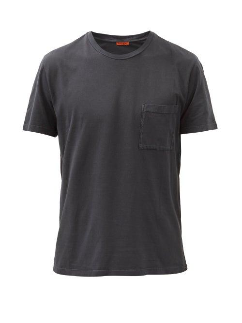Mens Rtw Barena Venezia - Giro Patch-pocket Cotton-jersey T-shirt - Mens - Black