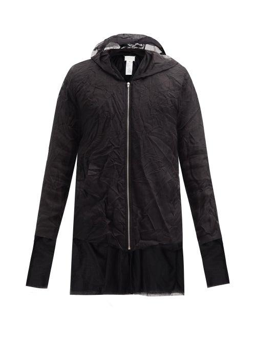 Matchesfashion.com Maison Margiela - Silk-mesh Hooded Sweatshirt - Mens - Black
