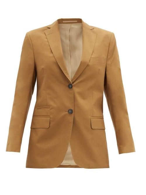 Matchesfashion.com Officine Gnrale - Charlene Single-breasted Cotton-twill Jacket - Womens - Camel
