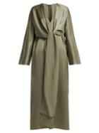 Matchesfashion.com The Row - Clementine Oversized V Neck Gown - Womens - Dark Green