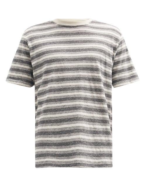 Matchesfashion.com Oliver Spencer - Striped Cotton-jersey T-shirt - Mens - Grey Multi