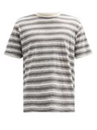 Matchesfashion.com Oliver Spencer - Striped Cotton-jersey T-shirt - Mens - Grey Multi