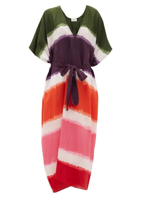 Matchesfashion.com On The Island By Marios Schwab - Arkoi Tie-dye Cotton-blend Kaftan - Womens - Multi