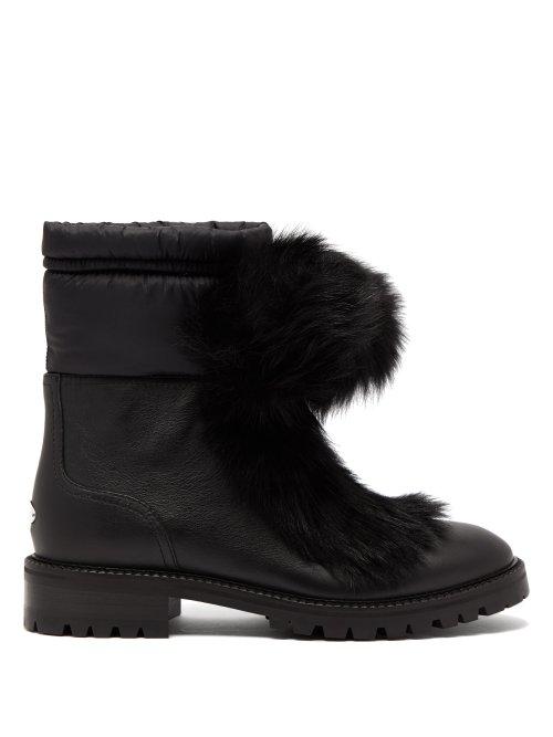 Matchesfashion.com Jimmy Choo - Glacie Leather Ankle Boots - Womens - Black