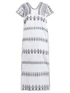 Matchesfashion.com Pippa Holt - No.141 Embroidered Maxi Cotton Kaftan - Womens - White Black
