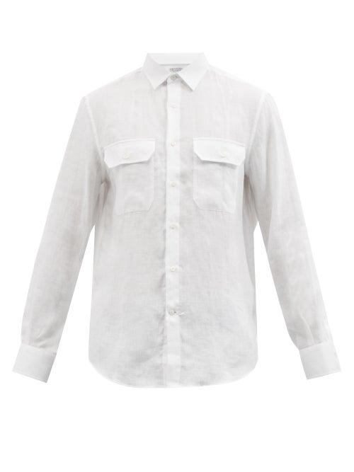 Brunello Cucinelli - Patch-pocket Linen-batiste Shirt - Mens - White