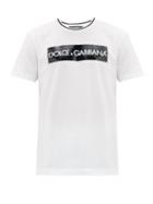 Matchesfashion.com Dolce & Gabbana - Logo Tape Stretch Cotton T Shirt - Mens - White