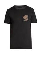 Balmain Badge-embroidered Crew-neck Cotton T-shirt