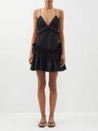 Khaite - Ade Ruffled Cotton-twill Dress - Womens - Black