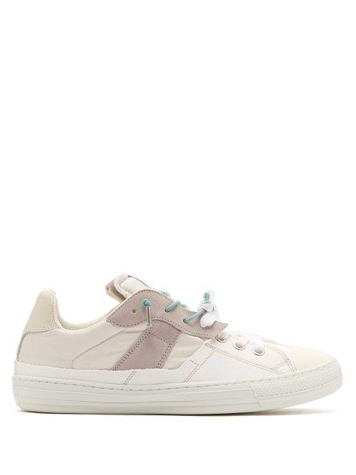 Matchesfashion.com Maison Margiela - Spliced Knot Laces Canvas Trainers - Mens - Cream