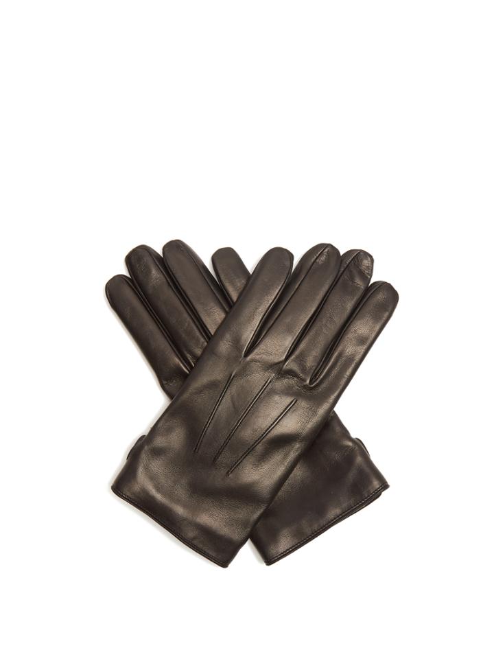 Lanvin Topstitched Soft-leather Gloves