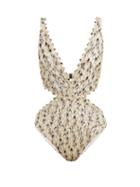 Matchesfashion.com Missoni Mare - Fishscale Knitted Plunge Swimsuit - Womens - Multi