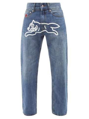 Icecream - Dog-print Tapered Jeans - Mens - Blue