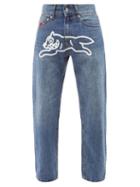 Icecream - Dog-print Tapered Jeans - Mens - Blue