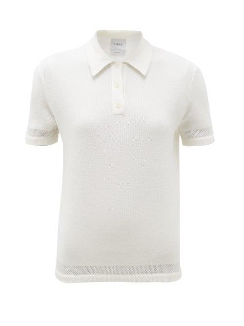 Matchesfashion.com Barrie - Cashmere-blend Terry Polo Shirt - Womens - White